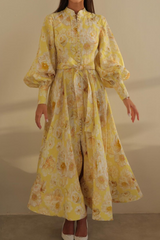 Cécilie Balloon Sleeve Floral Maxi Dress Mssaz Desses