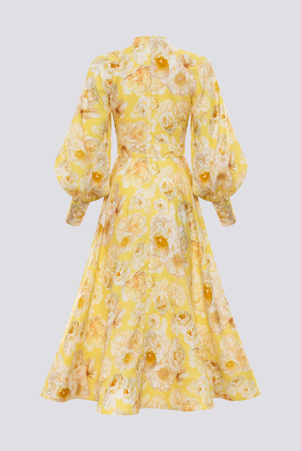 Cécilie Balloon Sleeve Floral Maxi Dress Mssaz Desses