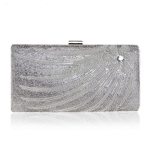 Chain Shoulder Flower Beaded Clutch Mssza