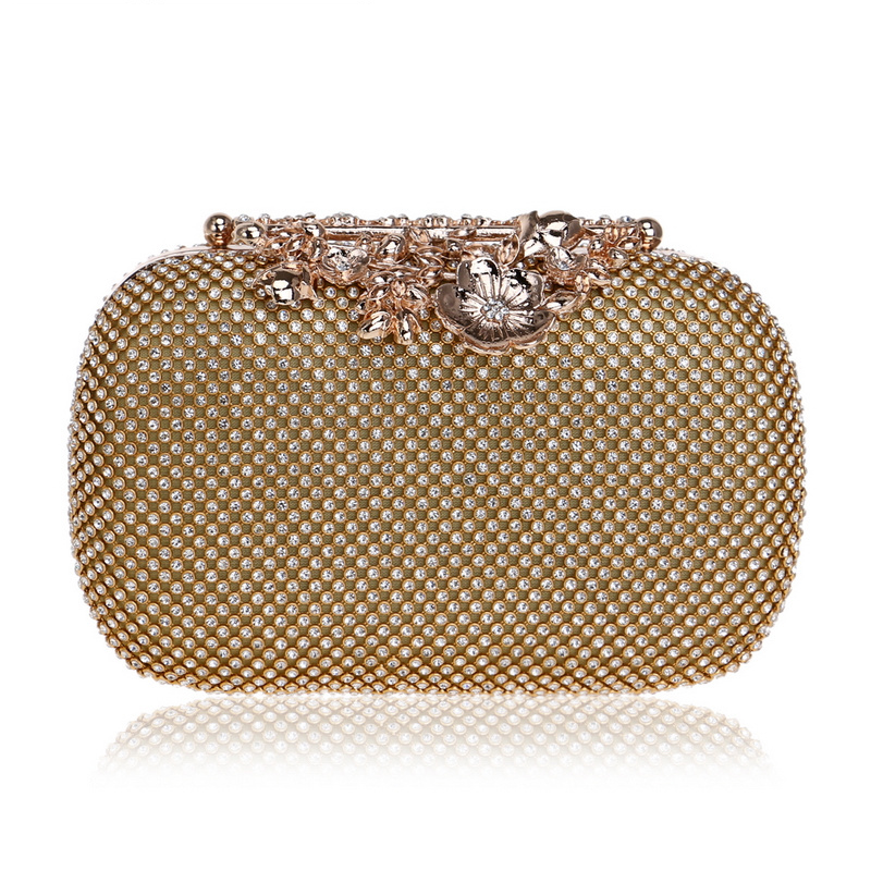 Luxury Crystal Diamond Floral Chain Small Clutch Shoulder Bags Mssza