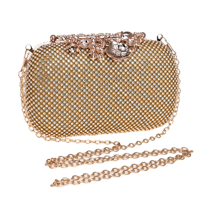 Luxury Crystal Diamond Floral Chain Small Clutch Shoulder Bags Mssza