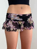Chic Floral Print Trendy Ruched Slim Fit Mini Short Skirts Mssza