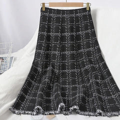 Chic High Waist A-line Elastic Loose Street wear Long Skirt Mssza