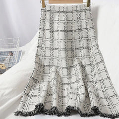Chic High Waist A-line Elastic Loose Street wear Long Skirt Mssza