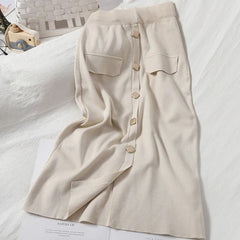 Chic Pencil Split Slim High Waist Elastic Streetwear Skirts Mssza
