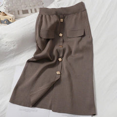 Chic Pencil Split Slim High Waist Elastic Streetwear Skirts Mssza