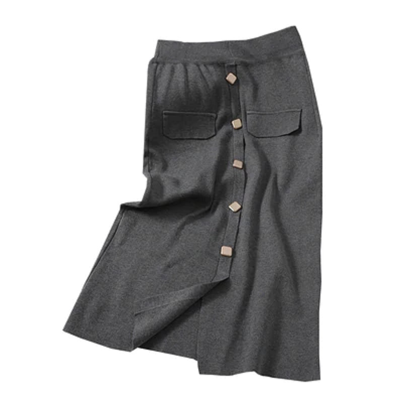 Chic Pencil Split Slim High Waist Elastic Streetwear Skirts Mssza