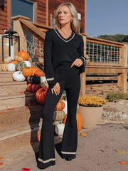 Chic Sequin Mermaid daily Causal Two-Tone High Waist Elegant Pant Set Mssza