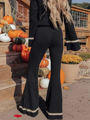 Chic Sequin Mermaid daily Causal Two-Tone High Waist Elegant Pant Set Mssza