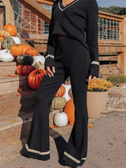 Chic Sequin Mermaid daily Causal Two-Tone High Waist Elegant Pant Set Mssza