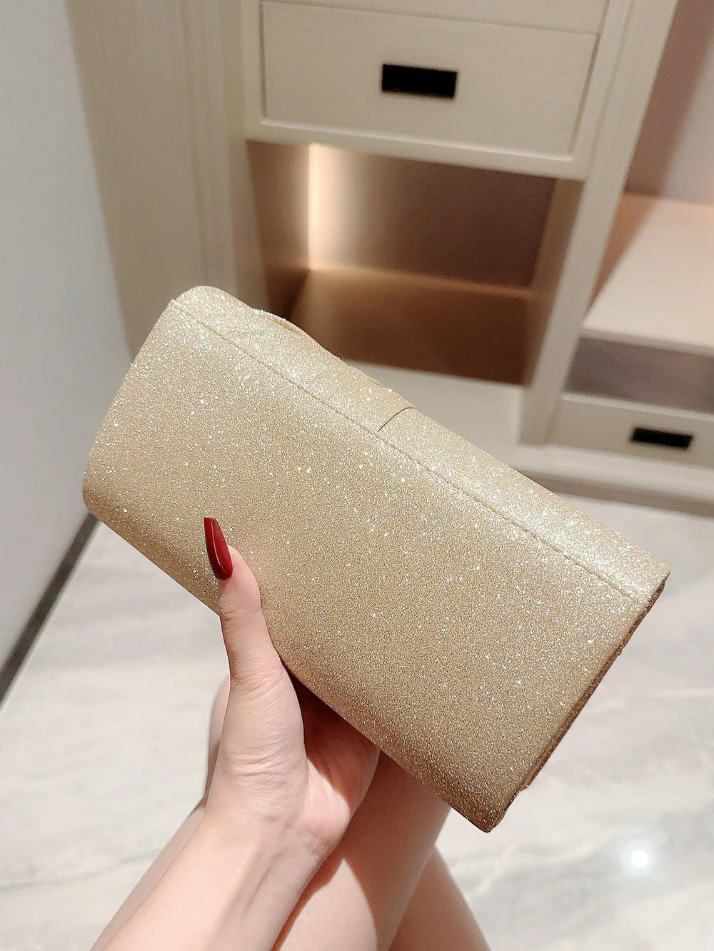 Classic Cross Design Sparkling Flap Evening Party Clutch Bag Mssza