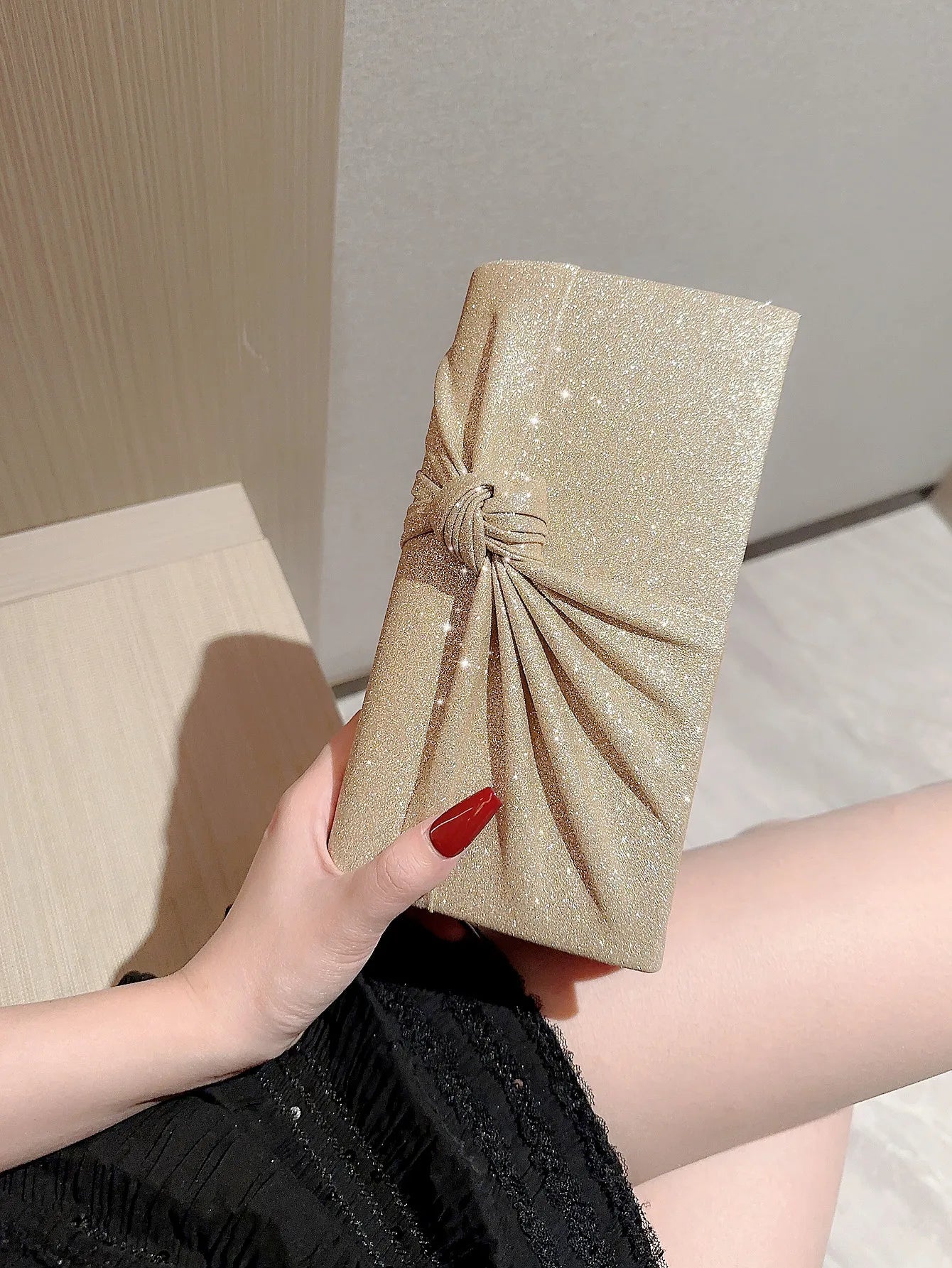 Classic Cross Design Sparkling Flap Evening Party Clutch Bag Mssza