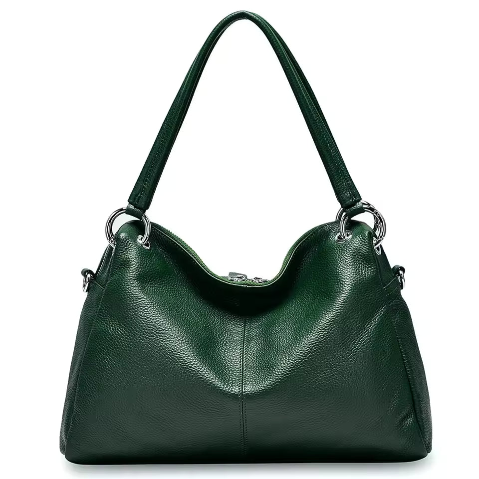 Classic Elegant Genuine Leather Soft Skin Shoulder Hobos Bag Mssza