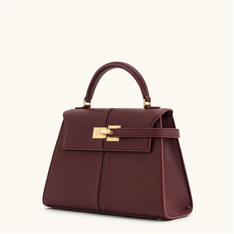 Classic Genuine Leather High-End Large Square Elise Designer Crossbody Handbag Mssza