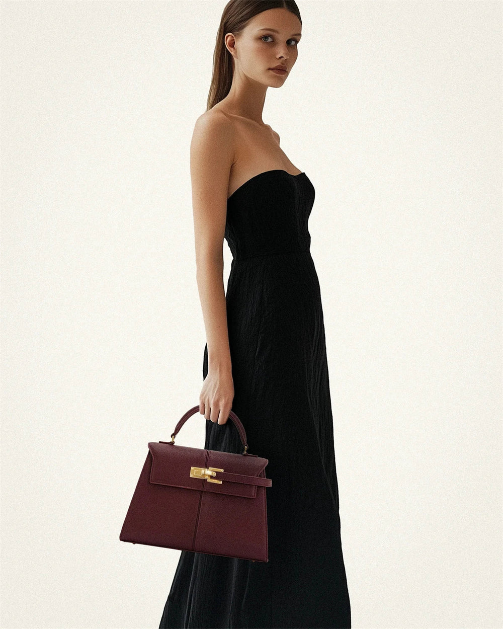 Classic Genuine Leather High-End Large Square Elise Designer Crossbody Handbag Mssza