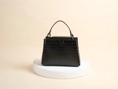 Classic Genuine Leather Stone Crocodile Pattern Portable Shell Shoulder Messenger Bag Mssza