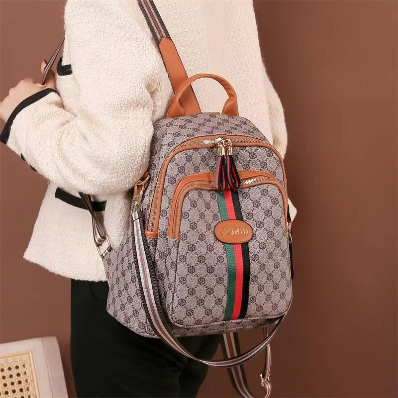 Classic Interior Slot Pocket Large Capacity Flower Backpack Mssza
