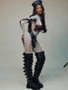 Classic Mesh Full Sleeve Round Neck Skinny Overalls Mujer Trend Jumpsuits Mssza