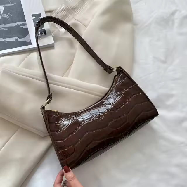 Classic PU Leather Alligator Pattern Armpit Small Underarm Messenger Bags Mssza