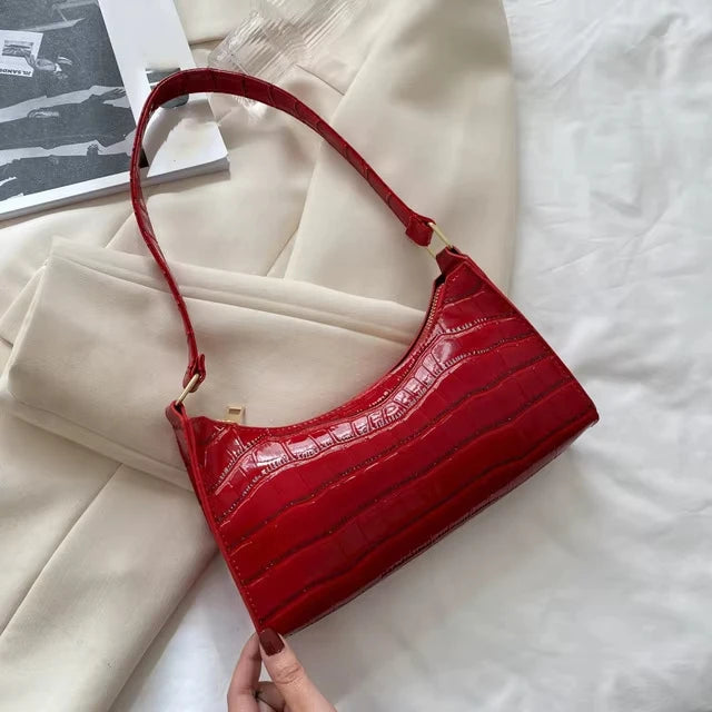Classic PU Leather Alligator Pattern Armpit Small Underarm Messenger Bags Mssza