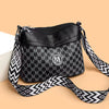 Classic Printed Letter Patchwork Design Stylish Three Layer Zipper Leather Work Outdoor Shoulder Crossbody Bag Mssza
