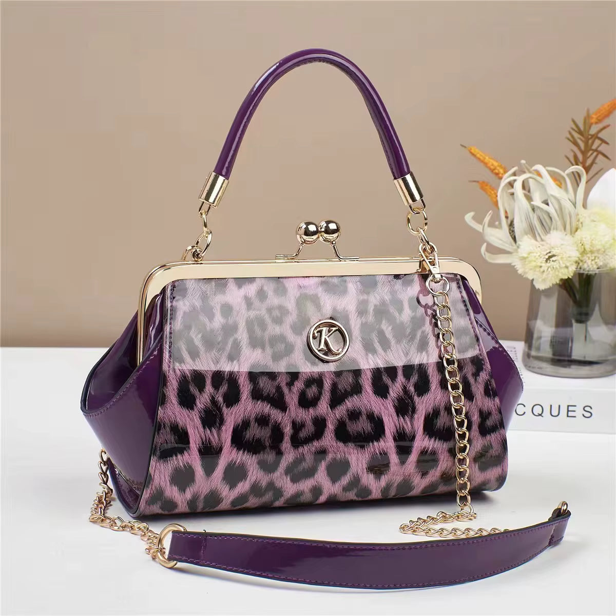 Classic Retro High-Quality Glossy Diagonal Cross Shoulder Dinner Bag Mssza