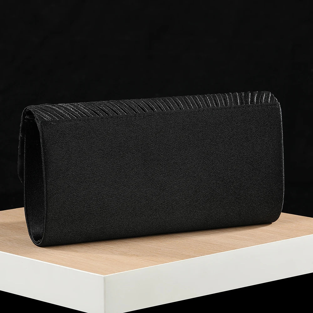 Classic Retro Stylish Small Storage Romantic Allinone Evening Metal Embellished Pleated Dinner Hand Bag Mssza