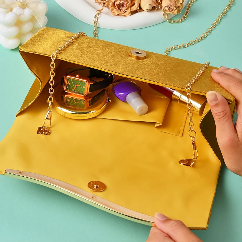 Classic Retro Stylish Small Storage Romantic Allinone Evening Metal Embellished Pleated Dinner Hand Bag Mssza