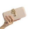Classic Snake Buckle Sparkling Party Elegant Square Box Clutch Bag Mssza