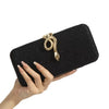 Classic Snake Buckle Sparkling Party Elegant Square Box Clutch Bag Mssza