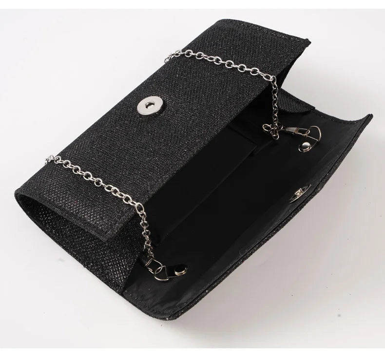 Classic Versatile Glitter Chain Envelope Clutches Evening Shoulder Bag Mssza