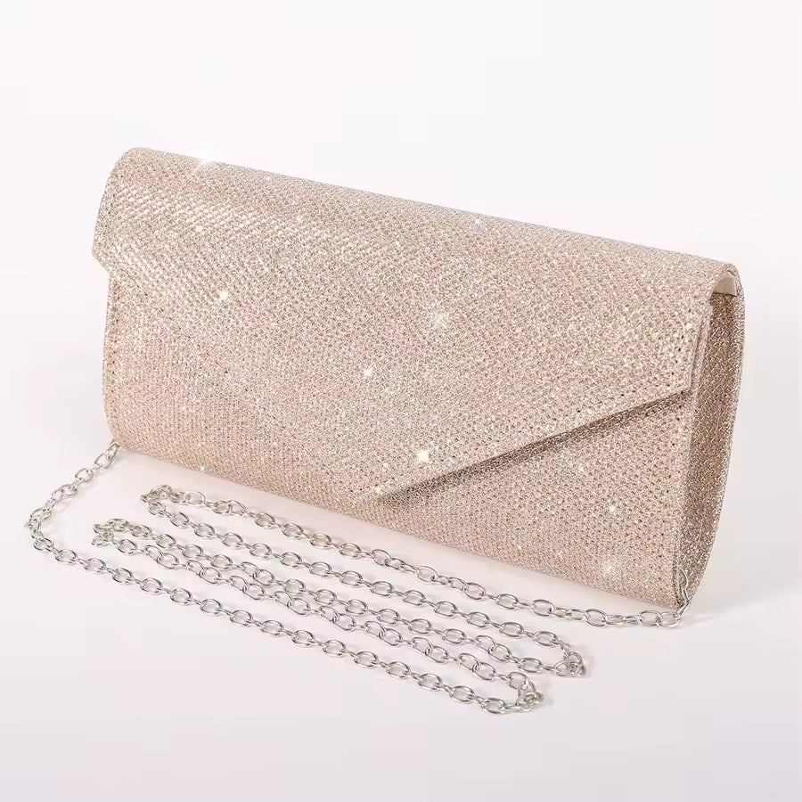 Classic Versatile Glitter Chain Envelope Clutches Evening Shoulder Bag Mssza