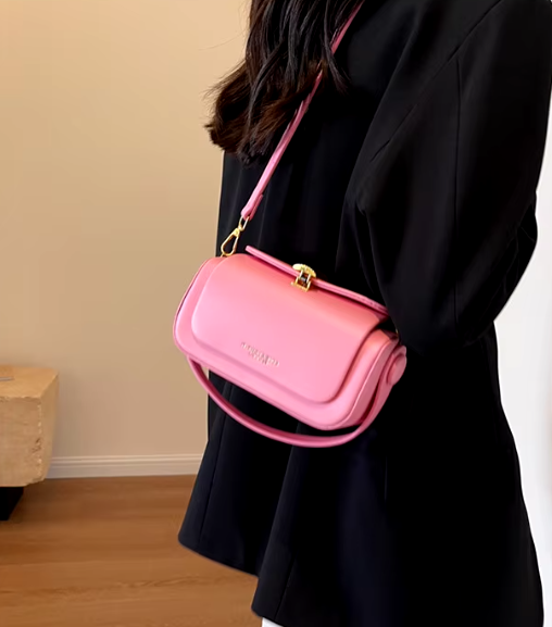 Classic Versatile Retro Large Capacity Textured Leather Flap Crossbody Square Handbags Mssza