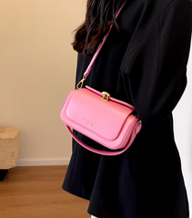 Classic Versatile Retro Large Capacity Textured Leather Flap Crossbody Square Handbags Mssza