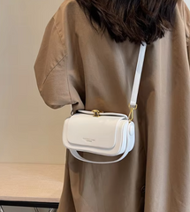 Classic Versatile Retro Large Capacity Textured Leather Flap Crossbody Square Handbags Mssza
