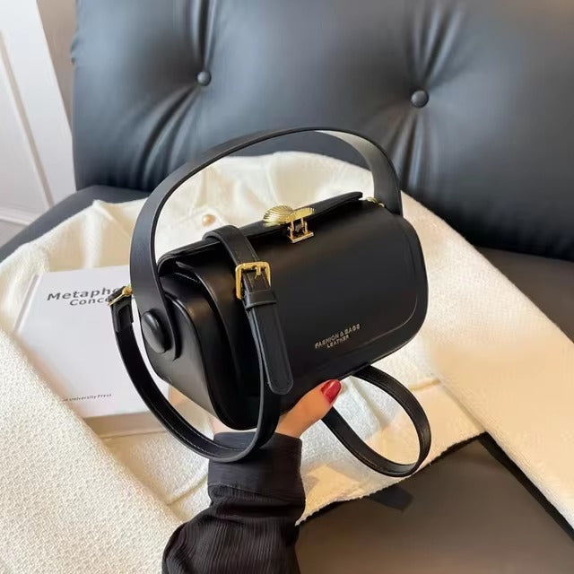 Classic Versatile Retro Large Capacity Textured Leather Flap Crossbody Square Handbags Mssza