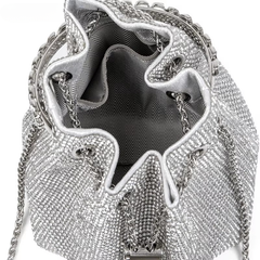 Classical Rhinestone Diomand Bucket Bling Evening Party Handbag Purse Mssza
