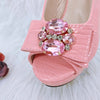 Classics Style Platform Design Rhinestone Decoration Party Wedding Shoes and Bag Mssza