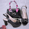 Classics Style Platform Design Rhinestone Decoration Party Wedding Shoes and Bag Mssza