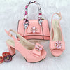 Classics Style Platform Design Rhinestone Decoration Party Wedding Shoes and Bag Mssza