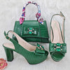 Classics Style Platform Design Rhinestone Decoration Party Wedding Shoes and Bag Mssza