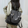 Color Blocking PU Leather Multi-function Anti Theft Leisure Travel Backpack Mssza
