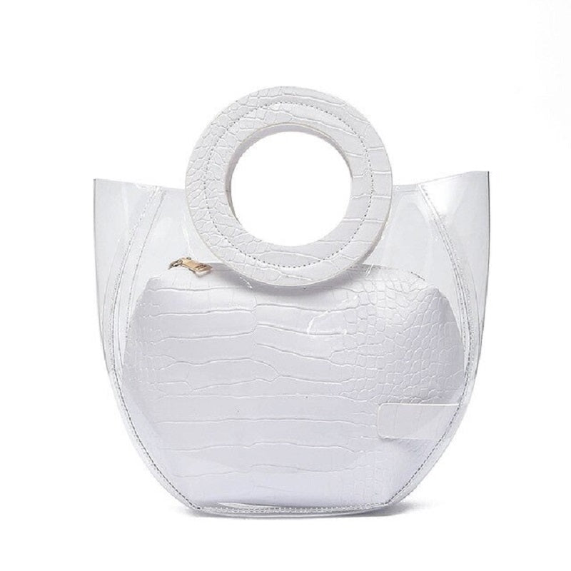 Composite Transparent  Casual Handbags Mssza