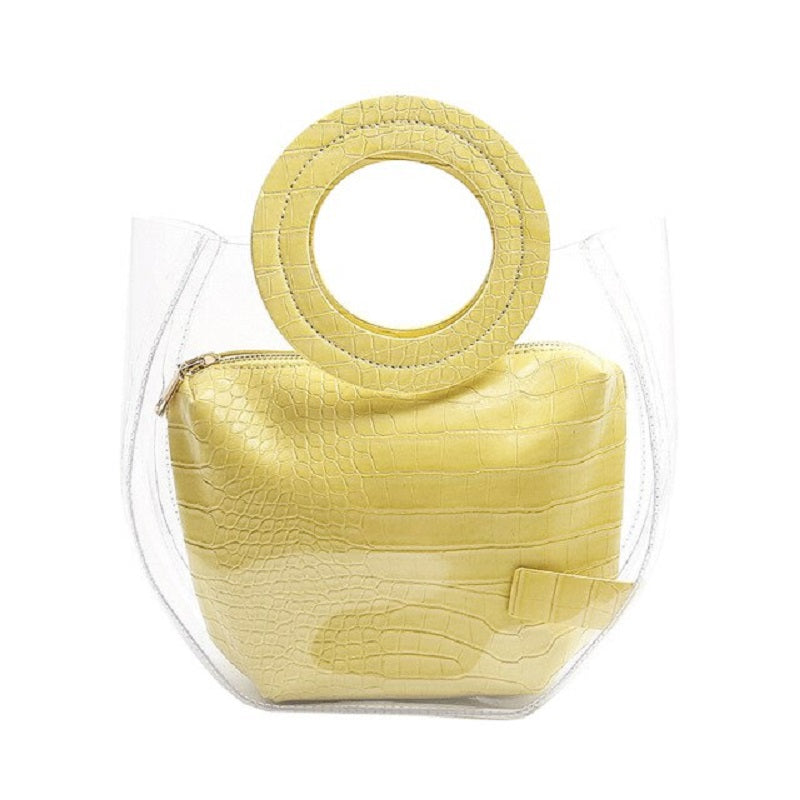 Composite Transparent  Casual Handbags Mssza