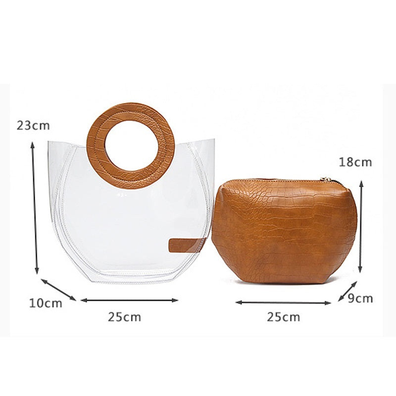 Composite Transparent  Casual Handbags Mssza