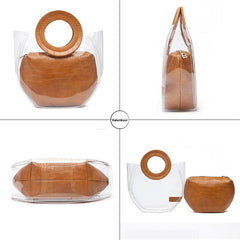 Composite Transparent  Casual Handbags Mssza