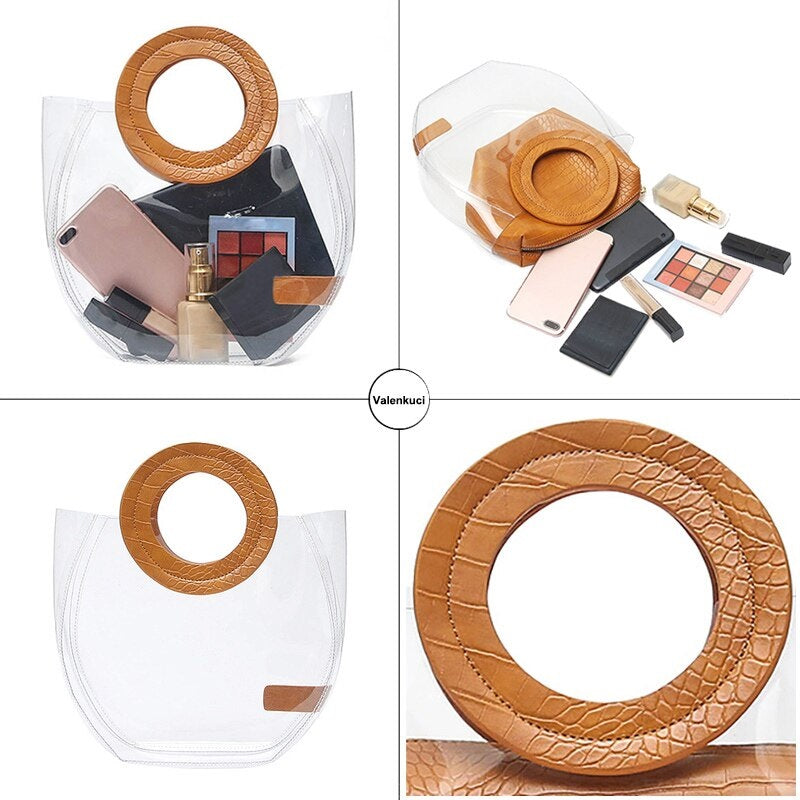 Composite Transparent  Casual Handbags Mssza
