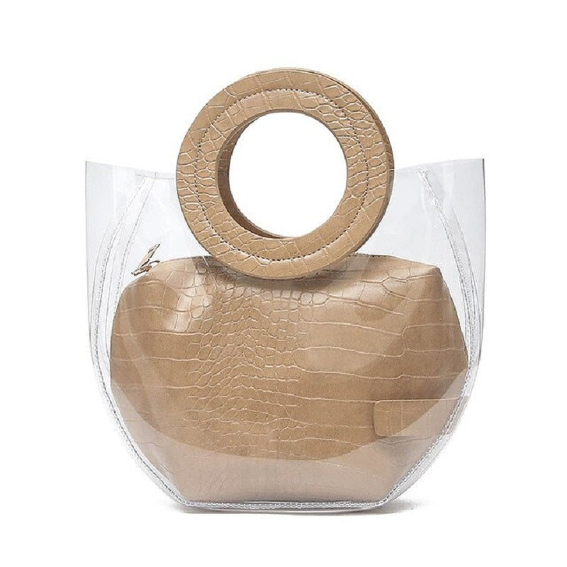 Composite Transparent  Casual Handbags Mssza