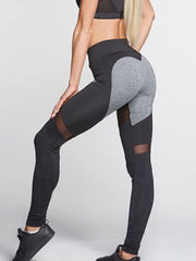 Contrast Color Heart Print High Waist Yoga Leggings Mssza