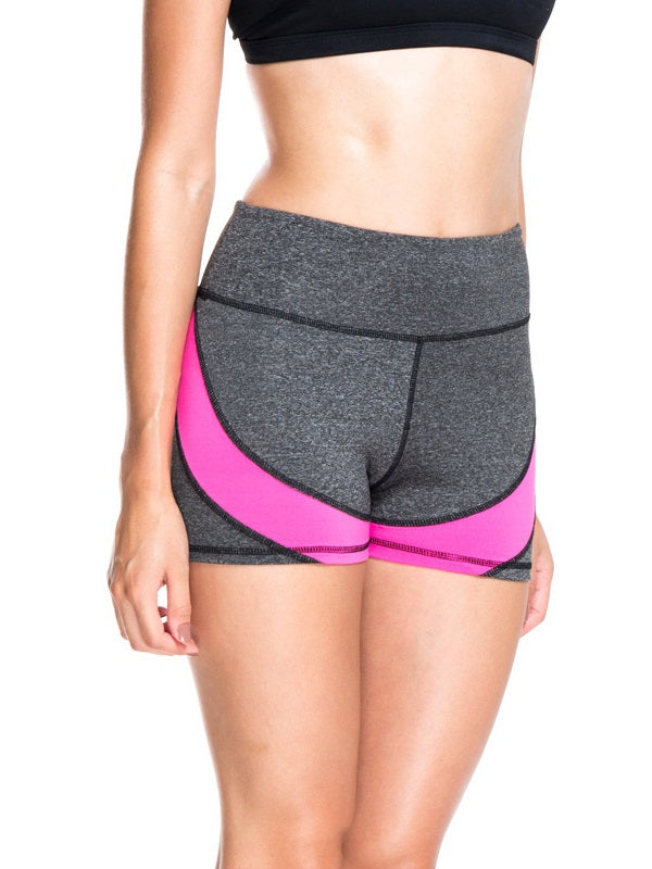 Contrast Color High Waist Short Sport Leggings Mssza